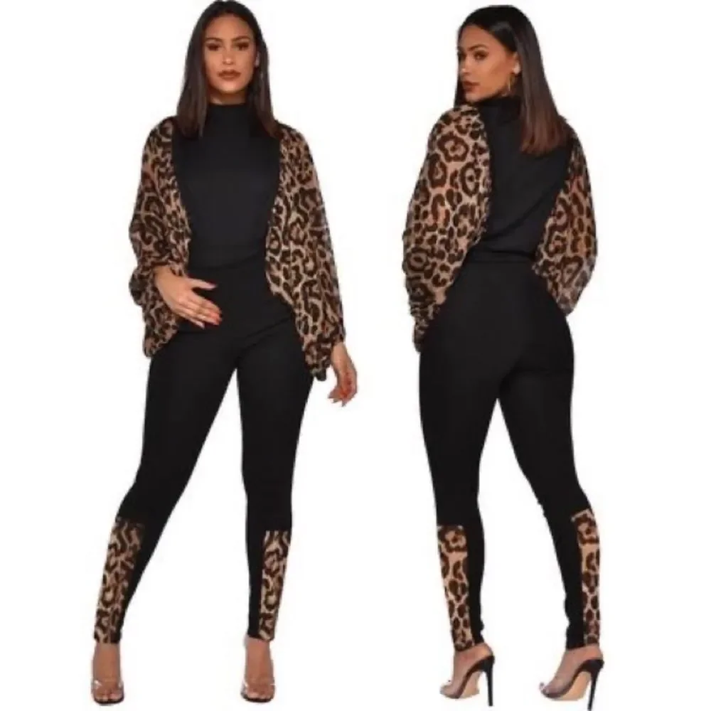 Sexy Leopard printed lantern jumpsuit​​​ - Picture 2 of 2